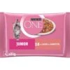 Purina ONE Junior Kittenfutter Nass Zarte Stückchen In Sauce Lachs 48x85g -Katzenartikel 1e33764e9061e54f32b56986757a894403651e1a 1356454 de DE purina one 1