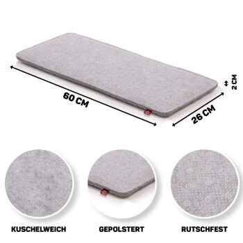 Canadian Cat Company Filzmatte Für Fensterbank Hellgrau S 4 Canadian Cat Company Filzmatte Für Fensterbank Hellgrau S – Bild 2