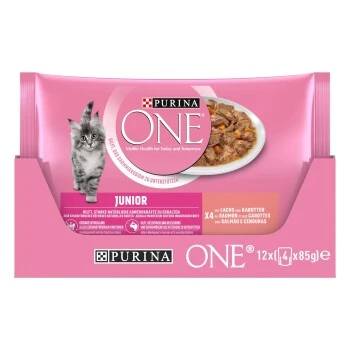 Purina ONE Junior Kittenfutter Nass Zarte Stückchen In Sauce Lachs 48x85g 12 Purina ONE Junior Kittenfutter Nass Zarte Stückchen In Sauce Lachs 48x85g – Bild 10