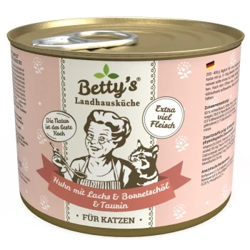 Betty's Landhausküche Huhn Mit Lachs & Borretschöl 6 X 200g Für Katze 3 Betty's Landhausküche Huhn Mit Lachs & Borretschöl 6 X 200g Für Katze