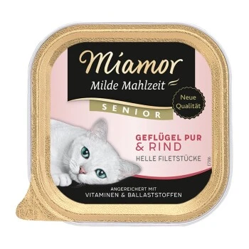 Miamor Milde Mahlzeit Senior Geflügel & Rind 16x100 G 4 Miamor Milde Mahlzeit Senior Geflügel & Rind 16x100 G – Bild 2